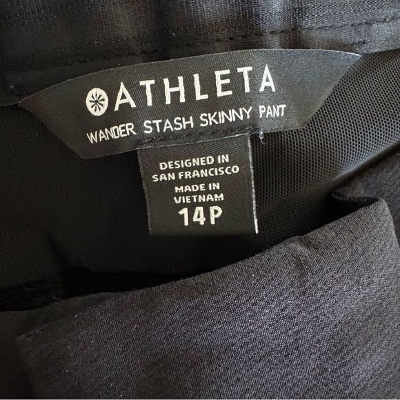 Athleta Black Wander Stash Pocket Skinny Ankle Pants Size 14 Petite - Picture 9 of 11